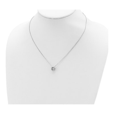 Sterling Silver CZ Hexagon Necklace – view 5