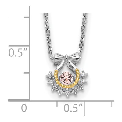 Gold-Plated Sterling Silver Pink CZ Moving Necklace – view 4