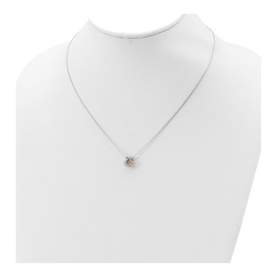 Gold-Plated Sterling Silver Pink CZ Moving Necklace – view 5