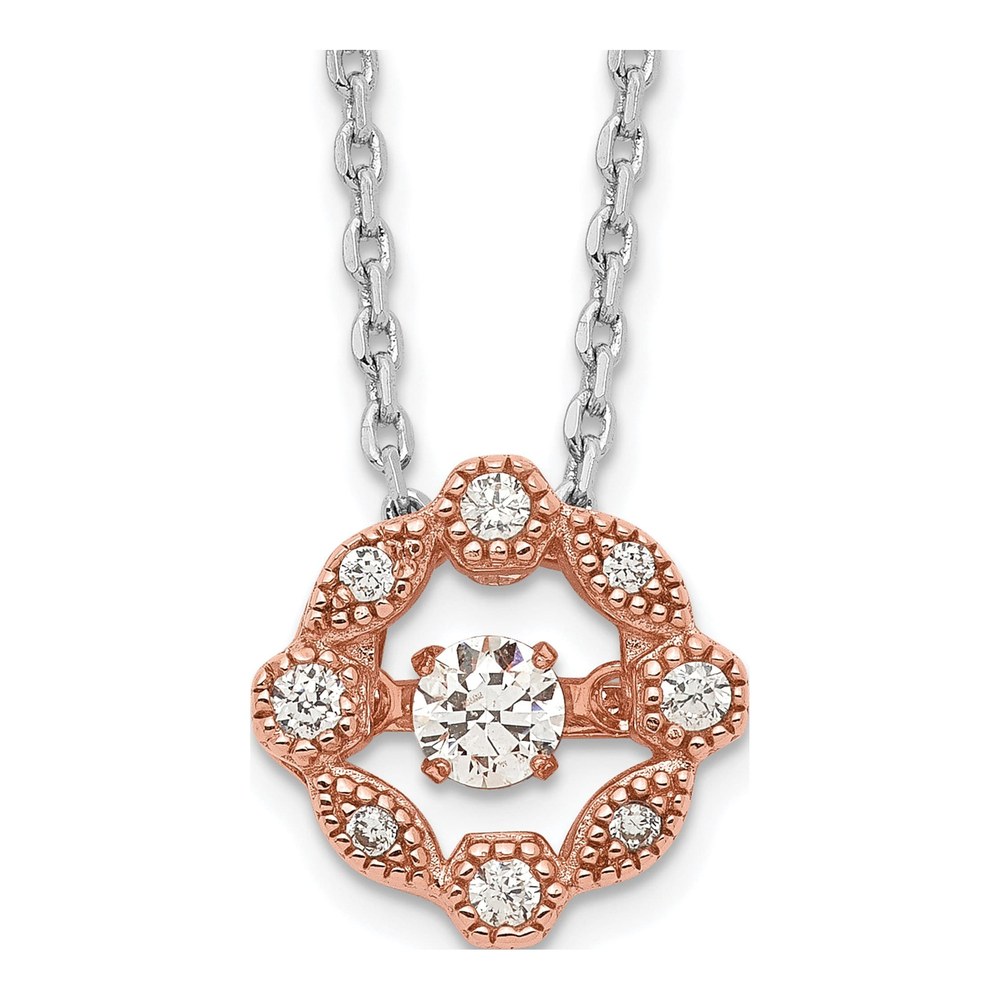 Rose Gold-Plated Sterling Silver CZ Necklace