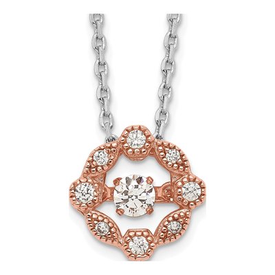 Rose Gold-Plated Sterling Silver CZ Necklace
