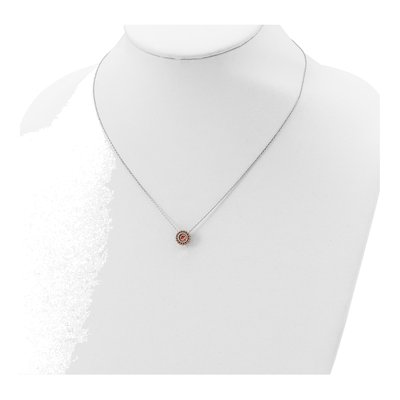 Sterling Silver Pink CZ Moving Necklace – view 5