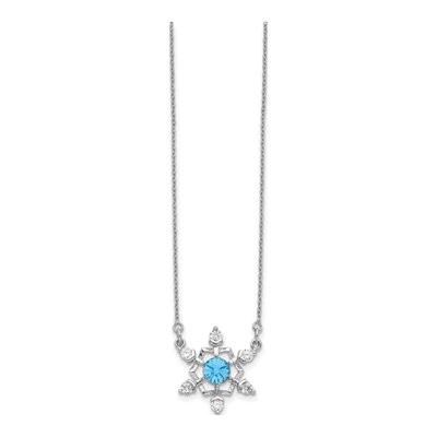 Sterling Silver CZ Snowflake Necklace – view 3