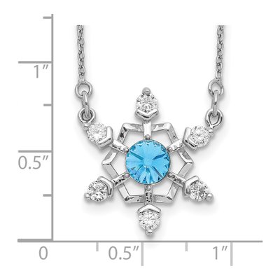 Sterling Silver CZ Snowflake Necklace – view 4