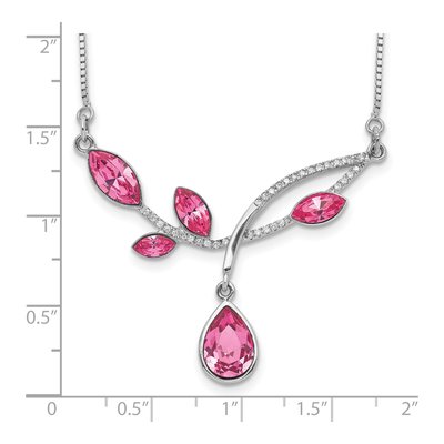Sterling Silver Crystal Branch Necklace – view 4