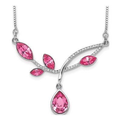 Sterling Silver Crystal Branch Necklace