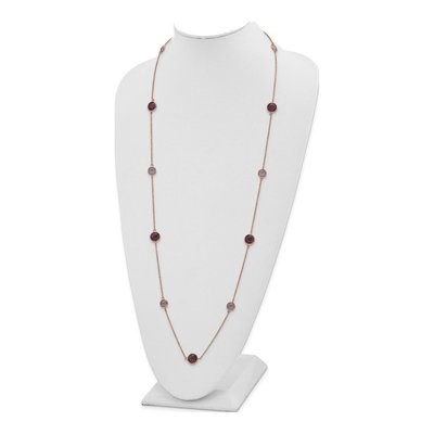 Rose Gold-Plated Sterling Silver Purple Cat's Eye Necklace – view 2