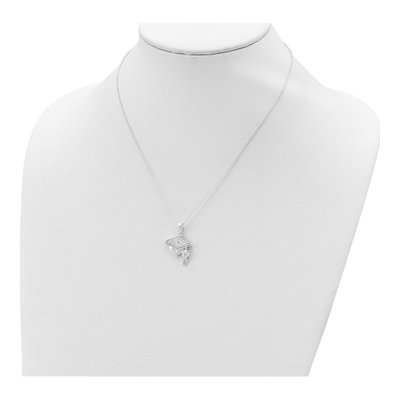 Sterling Silver CZ Graduation Cap Pendant Necklace – view 5
