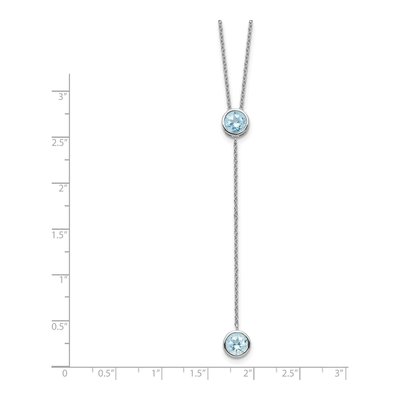 Sterling Silver Swiss Blue Topaz Necklace – view 4