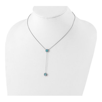 Sterling Silver Swiss Blue Topaz Necklace – view 5