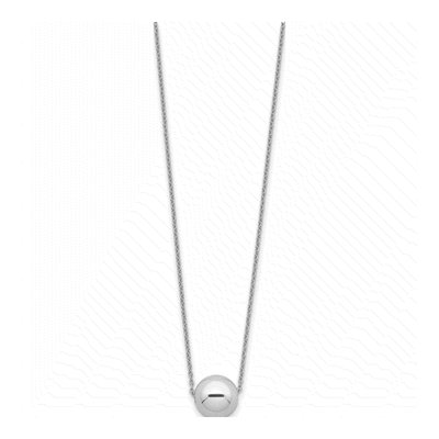 Sterling Silver Polished Bead Necklace, 18 in – view 3