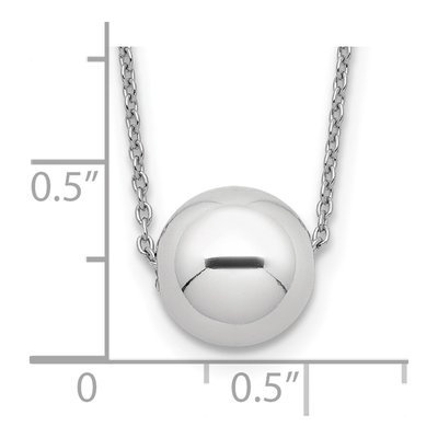 Sterling Silver Polished Bead Necklace, 18 in – view 4