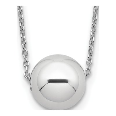 Sterling Silver Polished Bead Necklace, 18 in