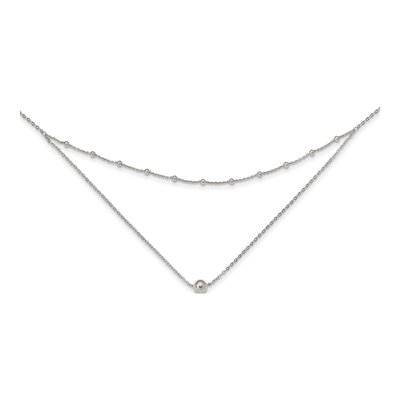 Sterling Silver Beaded Choker Necklace