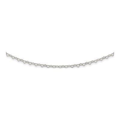 Sterling Silver Hearts Choker Necklace