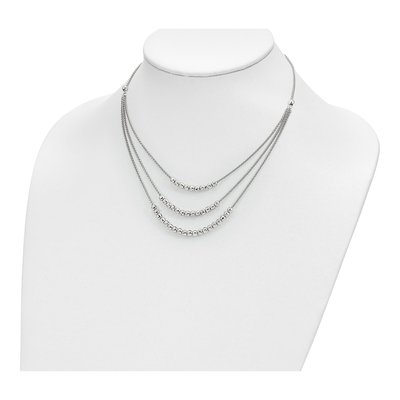 Sterling Silver Beaded Multi-Layer Necklace – view 3