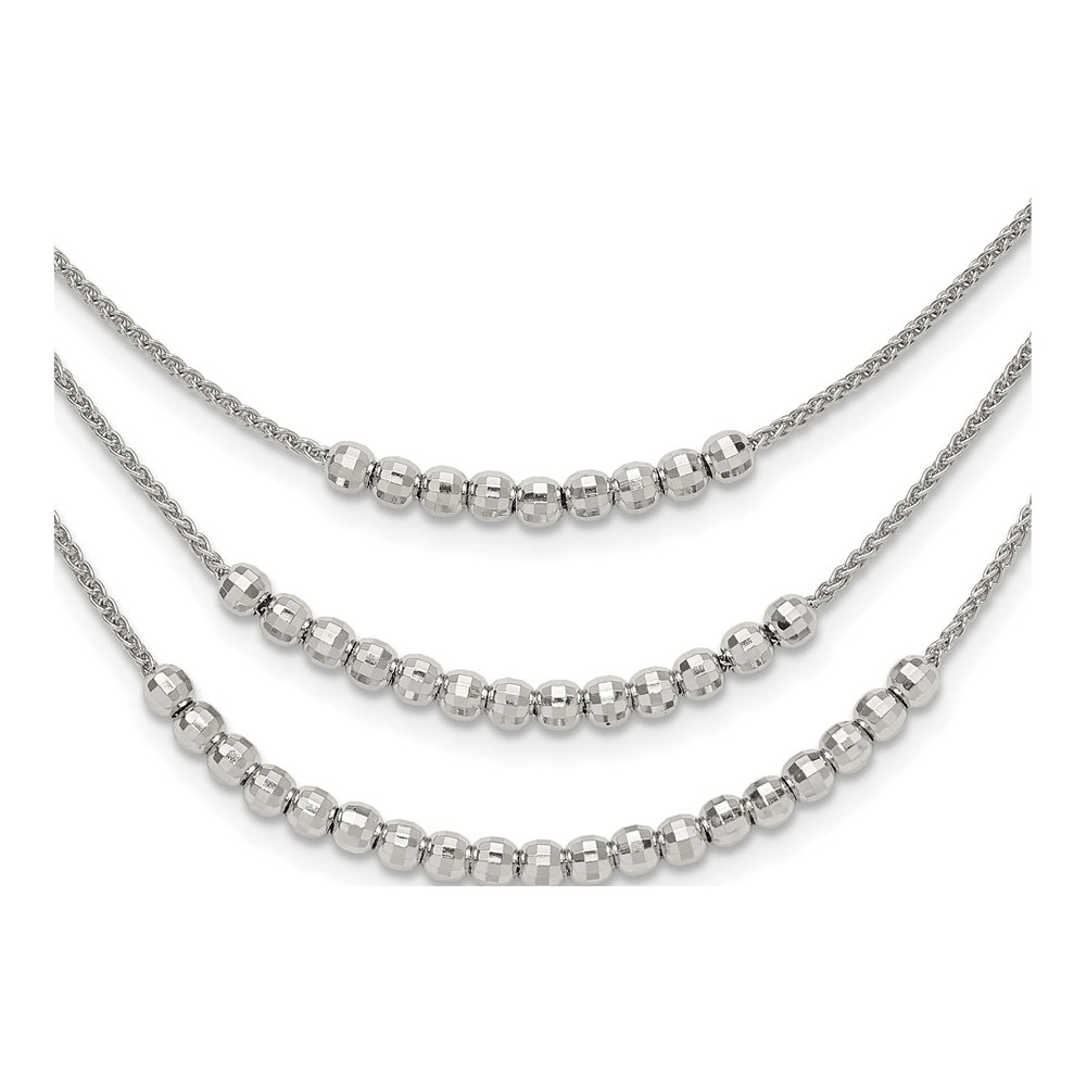Sterling Silver Beaded Multi-Layer Necklace