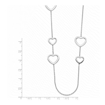 Sterling Silver Hearts Pendant Necklace – view 3