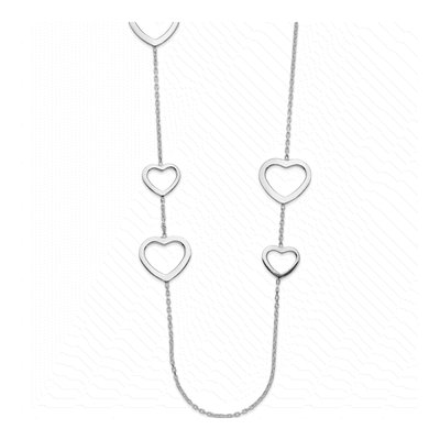 Sterling Silver Hearts Pendant Necklace