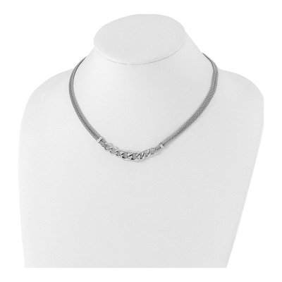 Sterling Silver Two-Strand Mesh Necklace – view 3