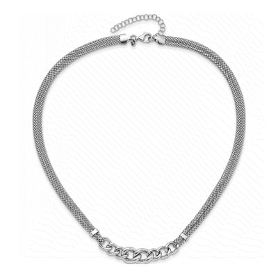 Sterling Silver Two-Strand Mesh Necklace – view 4