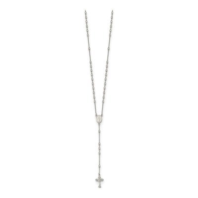 Sterling Silver Beaded Rosary Necklace – view 3