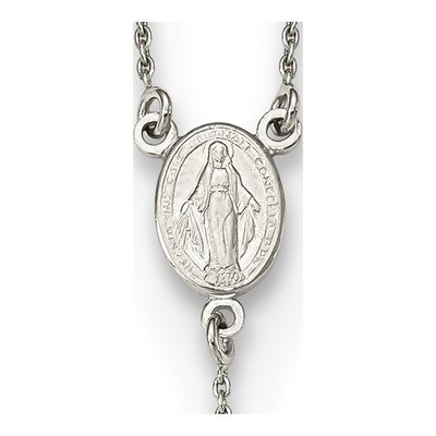 Sterling Silver Beaded Rosary Necklace – view 4