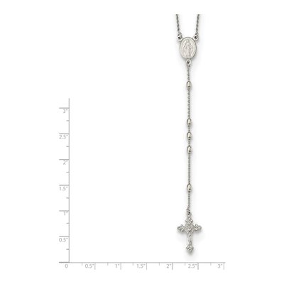 Sterling Silver Beaded Rosary Necklace – view 5