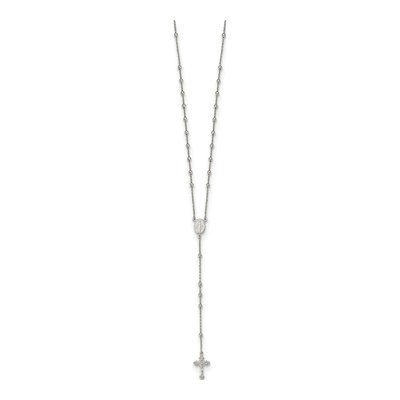 Sterling Silver Beaded Rosary Necklace – view 3