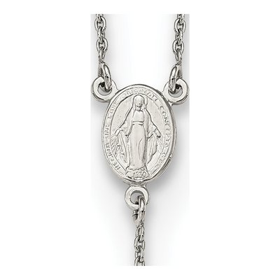 Sterling Silver Beaded Rosary Necklace – view 4
