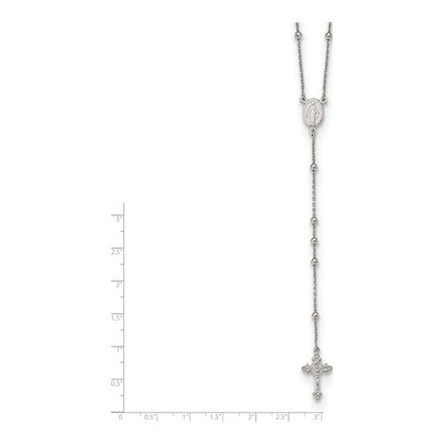 Sterling Silver Beaded Rosary Necklace – view 5