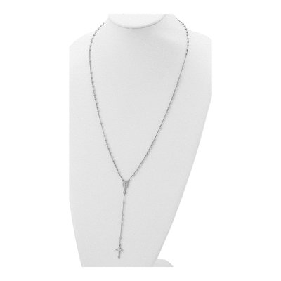 Sterling Silver Beaded Rosary Necklace – view 6