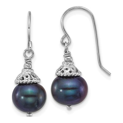 Black Pearl Necklace & Earring Set – view 2