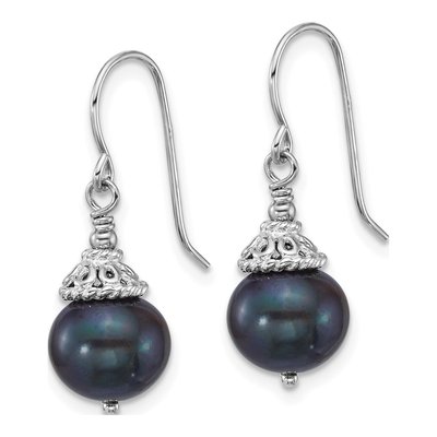 Black Pearl Necklace & Earring Set – view 3