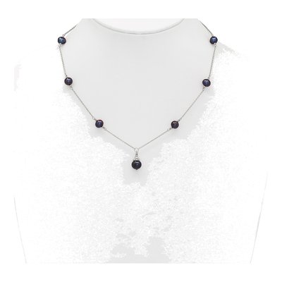 Black Pearl Necklace & Earring Set – view 4