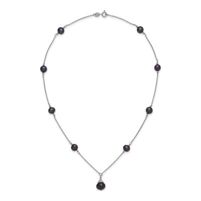 Black Pearl Necklace & Earring Set – view 5