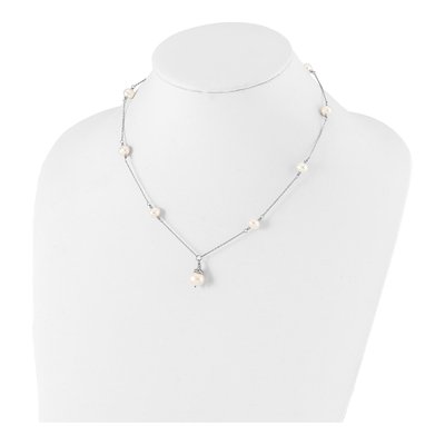 Sterling Silver Freshwater Pearl Necklace & Earring Set – view 5
