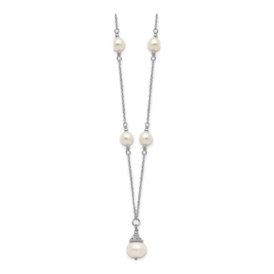 Sterling Silver Freshwater Pearl Necklace & Earring Set – view 7