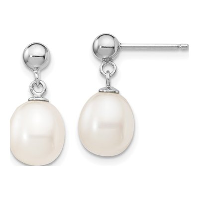 Sterling Silver Freshwater Pearl Necklace & Earring Set – view 3