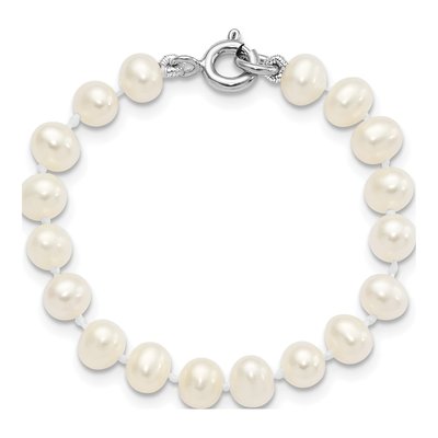Girls' Sterling Silver Pearl Necklace, Bracelet & Earring – view 6