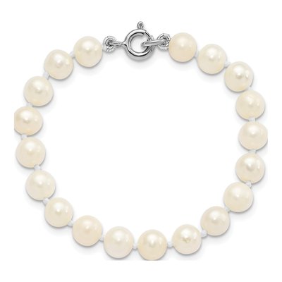 Girls' Sterling Silver Pearl Necklace, Bracelet & Earring – view 7