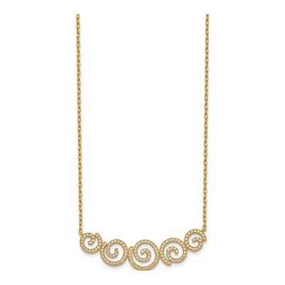 Gold-Plated Sterling Silver CZ Swirl Necklace – view 3