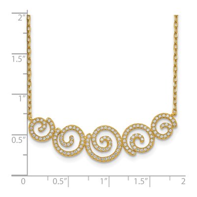 Gold-Plated Sterling Silver CZ Swirl Necklace – view 4