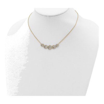 Gold-Plated Sterling Silver CZ Swirl Necklace – view 5