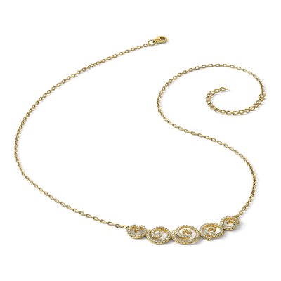 Gold-Plated Sterling Silver CZ Swirl Necklace – view 6
