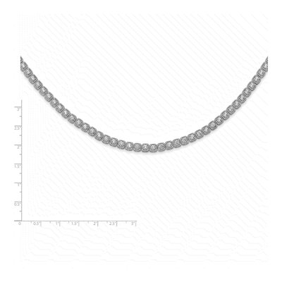 Sterling Silver CZ Riviera Necklace – view 4