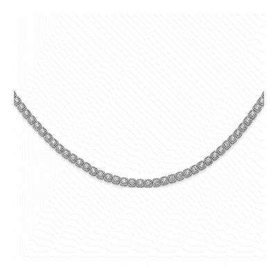 Sterling Silver CZ Riviera Necklace