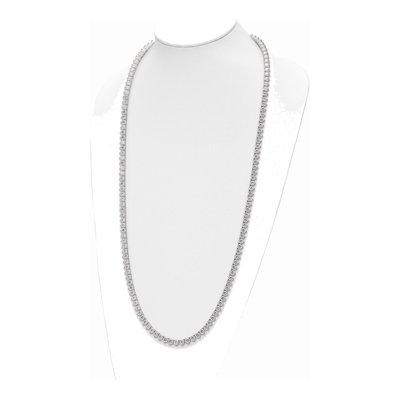 Sterling Silver CZ 36-inch Riviera Necklace – view 3