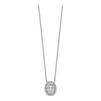 Sterling Silver CZ Station Necklace – view 3