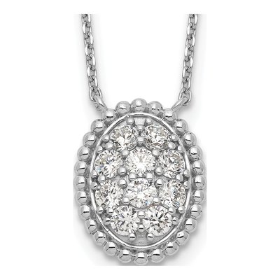 Sterling Silver CZ Station Necklace
